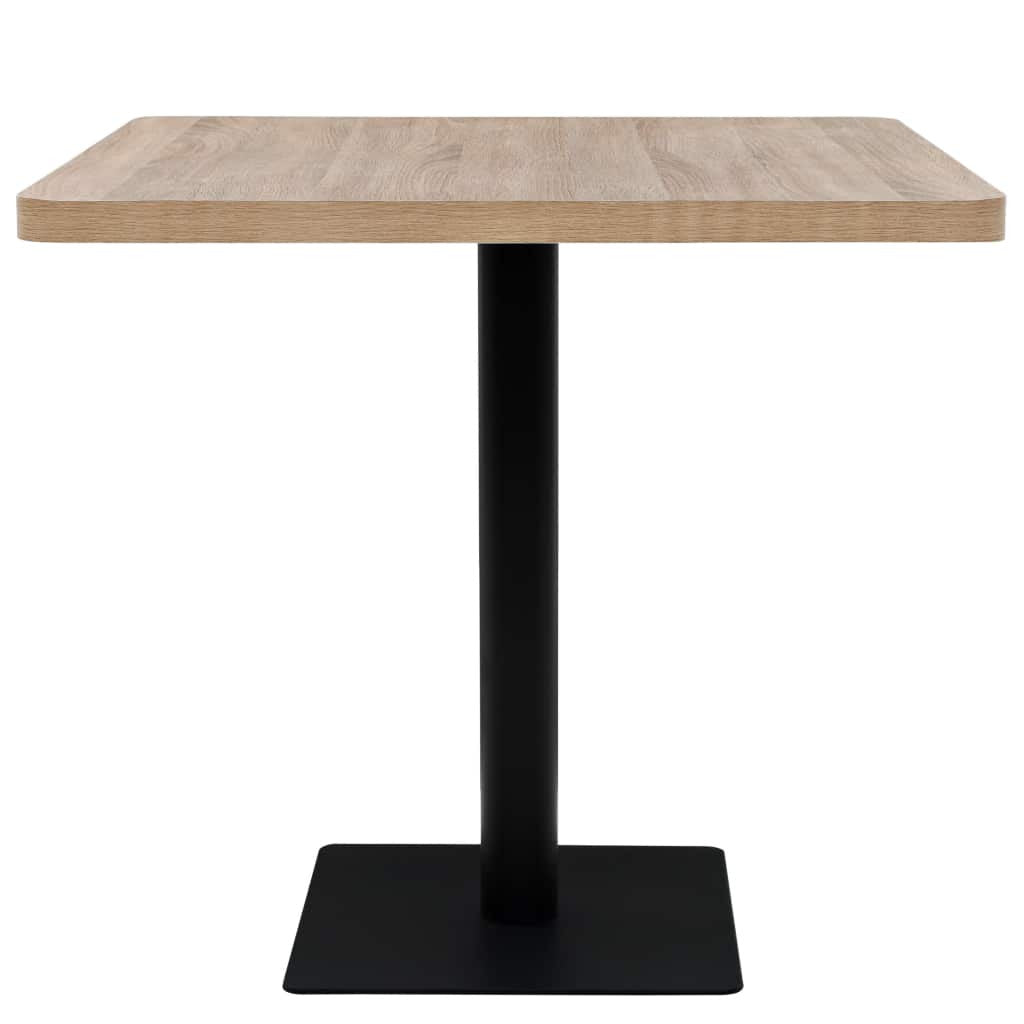 Bistropöytä MDF ja teräs neliö 80x80x75 cm tammenvärinen