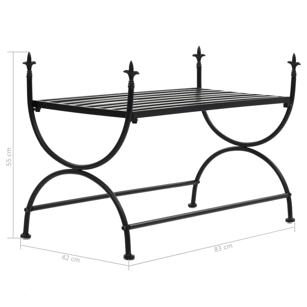 Penkki vintagetyyli metalli 83x42x55 cm musta