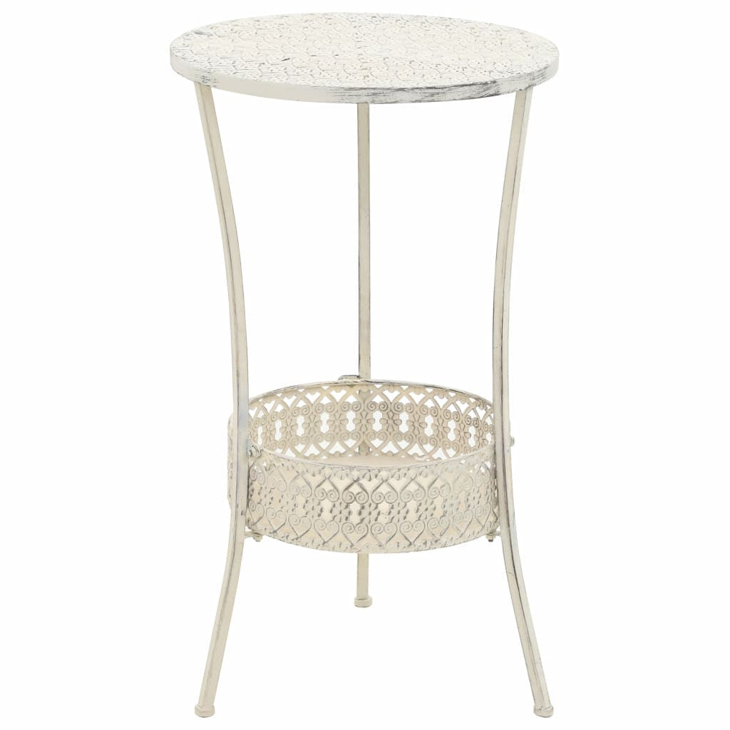 Bistrobord i vintage-stil, rund, 40x70 cm, vit