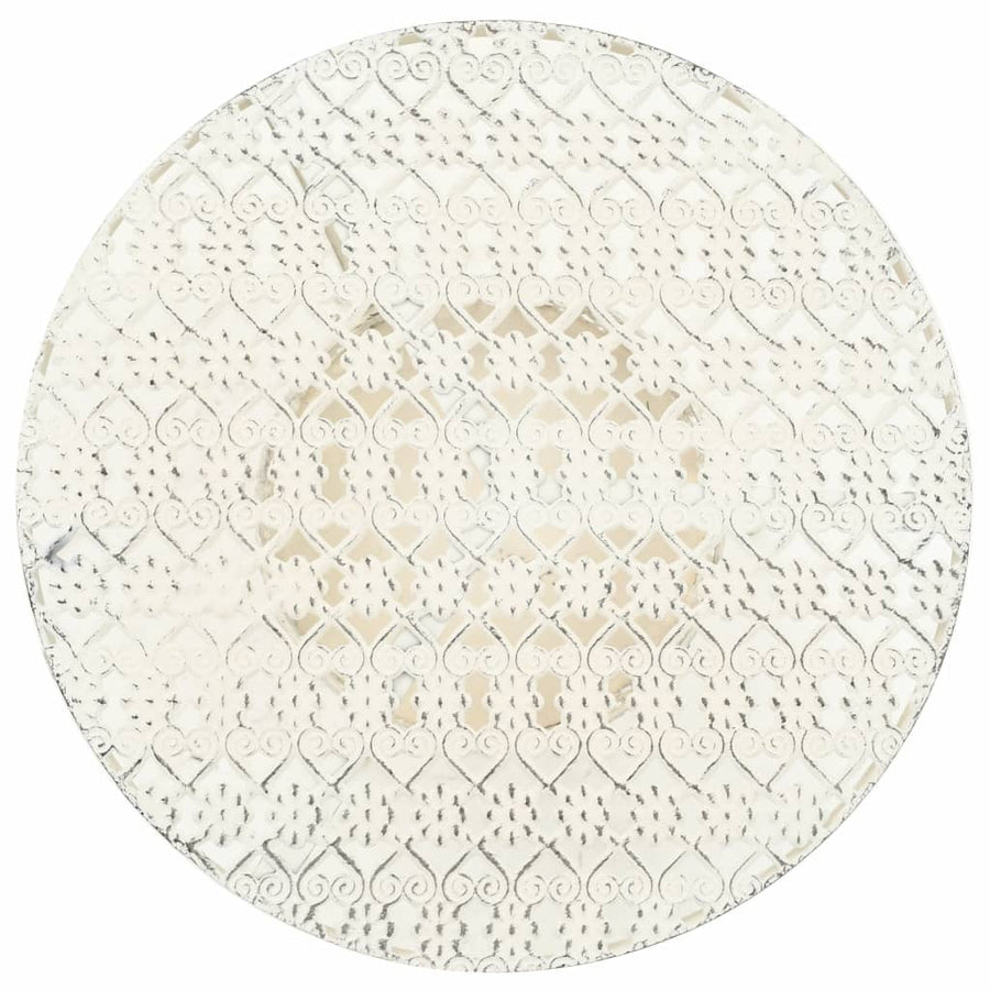 Bistropöytä vintagetyyli metalli pyöreä 40x70 cm valkoinen