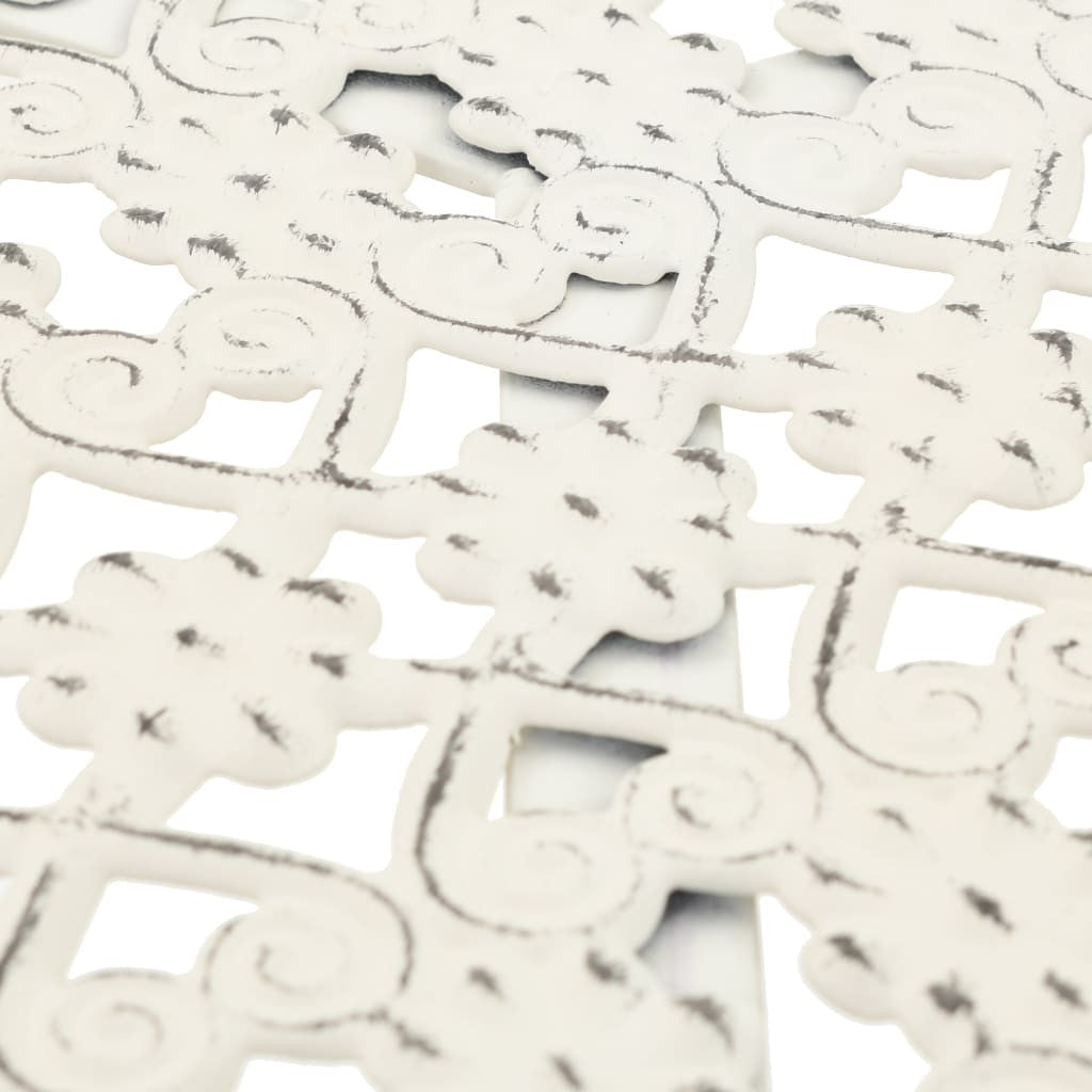 Bistropöytä vintagetyyli metalli pyöreä 40x70 cm valkoinen