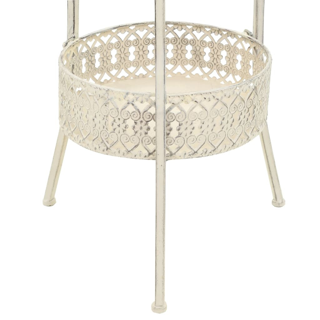 Bistrobord i vintage-stil, rund, 40x70 cm, vit