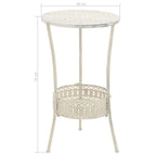 Bistrobord i vintage-stil, rund, 40x70 cm, vit