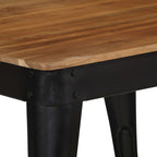 Ruokapöytä kiinteä akaasiapuu ja teräs 75x75x76 cm