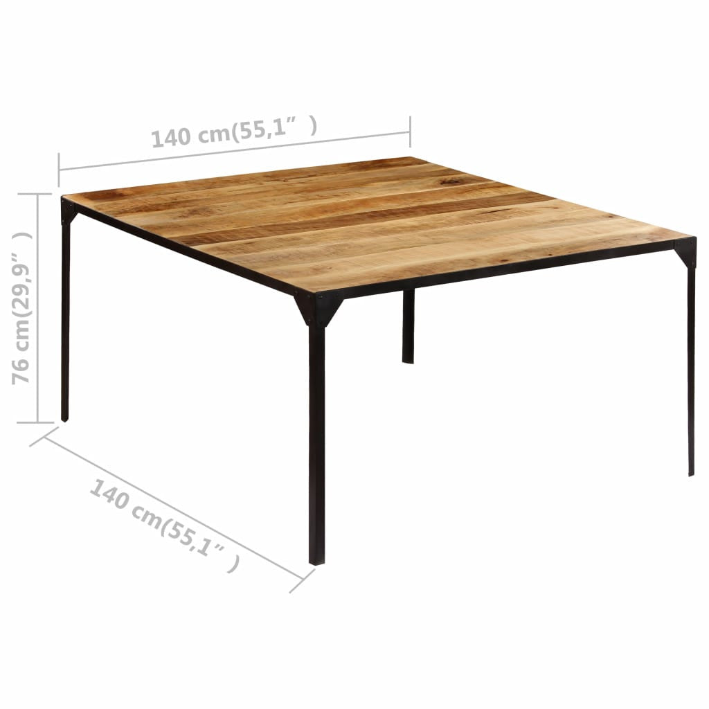 Ruokapöytä 140x140x76 cm mangopuu