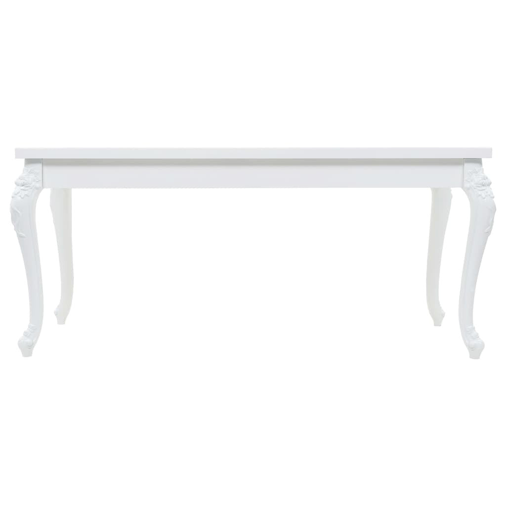 Ruokapöytä 179x89x81 cm korkeakiilto valkoinen