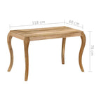 Ruokapöytä 118x60x76 cm täysi mangopuu