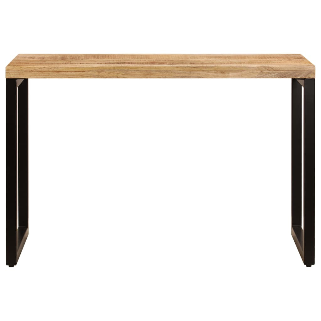 Ruokapöytä 115x55x76 cm täysi mangopuu ja teräs