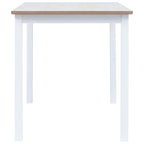 Ruokapöytä valkoinen ja ruskea 114x71x75 cm kumipuu