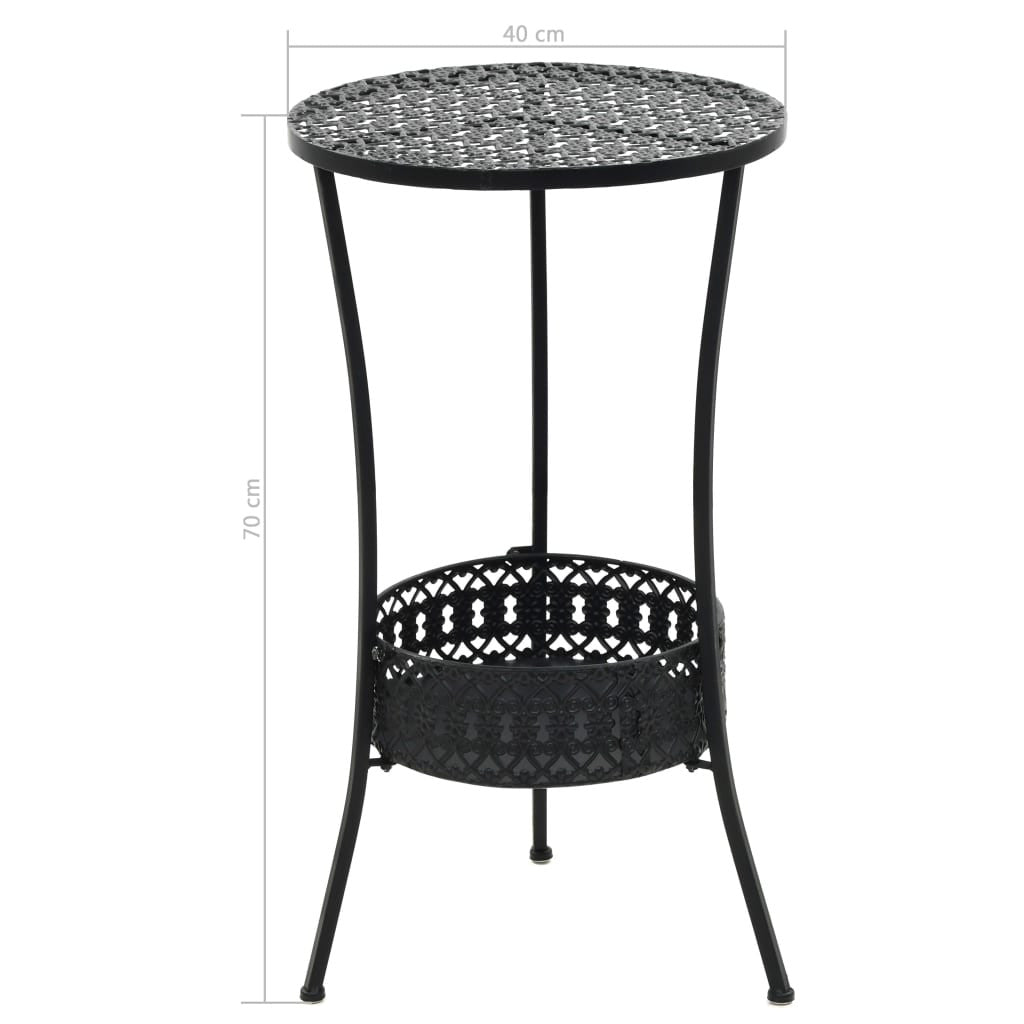 Bistropöytä musta 40x70 cm metalli