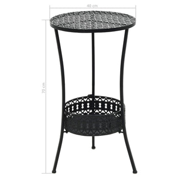 Bistropöytä musta 40x70 cm metalli