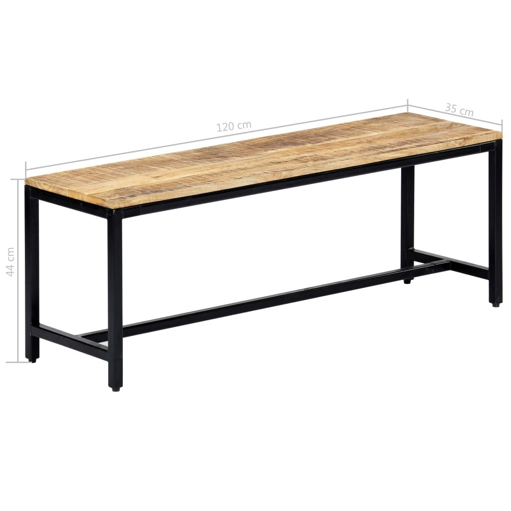 Matbänk 120 cm grovt mangoträ
