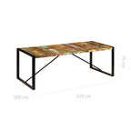 Matbord 220x100x75 cm massivt återvunnet trä
