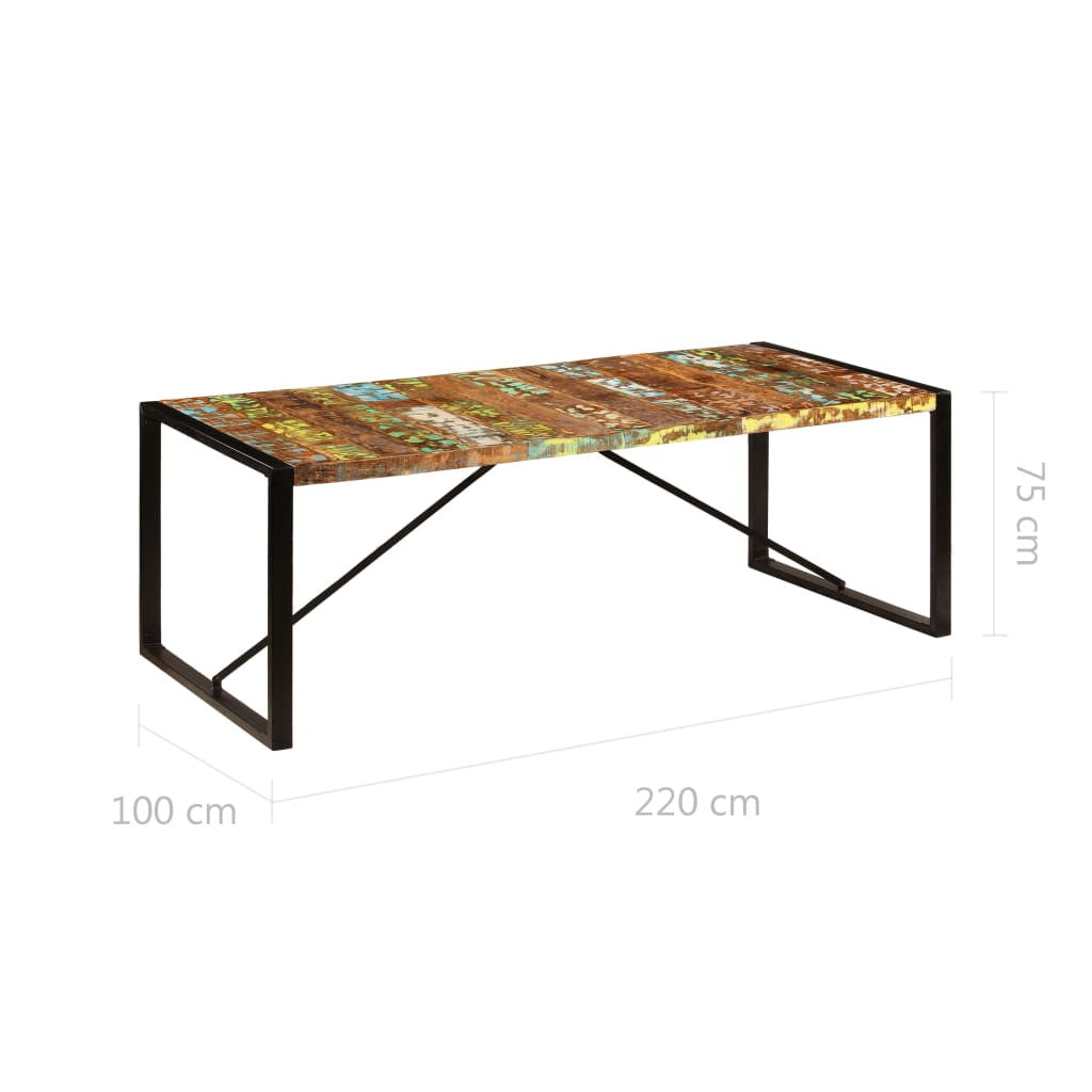 Matbord 220x100x75 cm massivt återvunnet trä