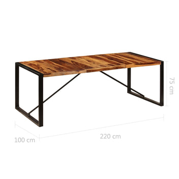 Ruokapöytä 220x100x75 cm kiinteä mangopuu