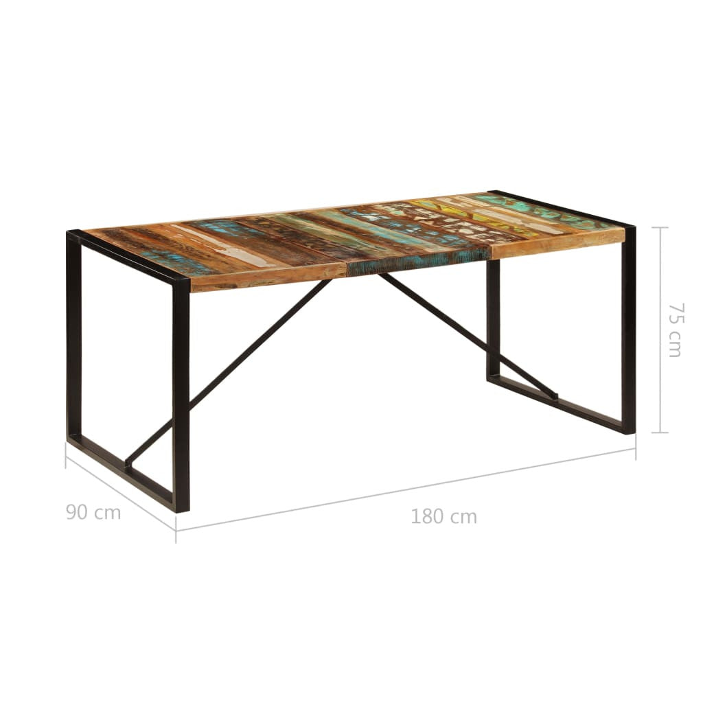 Ruokapöytä 180x90x75 cm uusiokäytetty puu