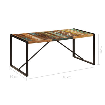 Ruokapöytä 180x90x75 cm uusiokäytetty puu
