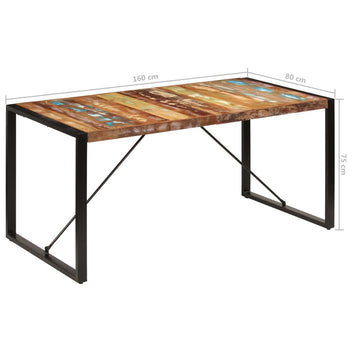 Ruokapöytä 160x80x75 cm uusiokäytetty puu