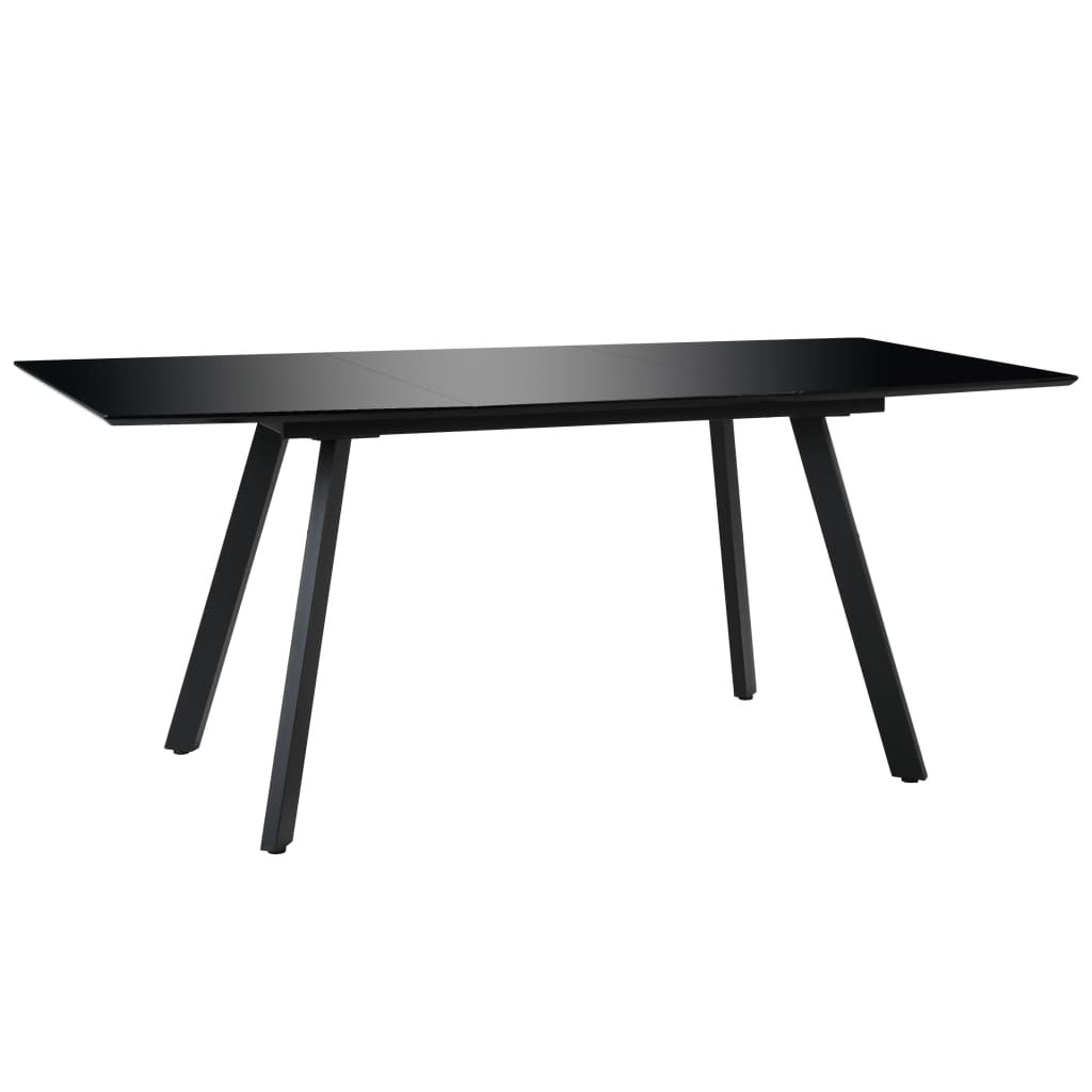 Matbord, högblank svart, 180x90x76 cm, MDF