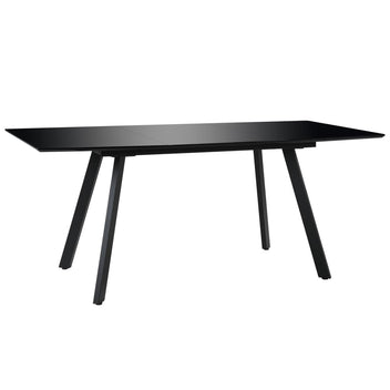 Ruokapöytä korkeakiiltoinen musta 180x90x76 cm MDF