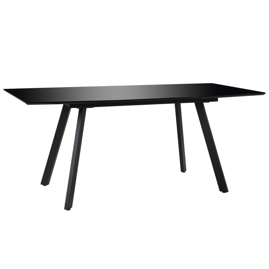 Matbord, högblank svart, 180x90x76 cm, MDF