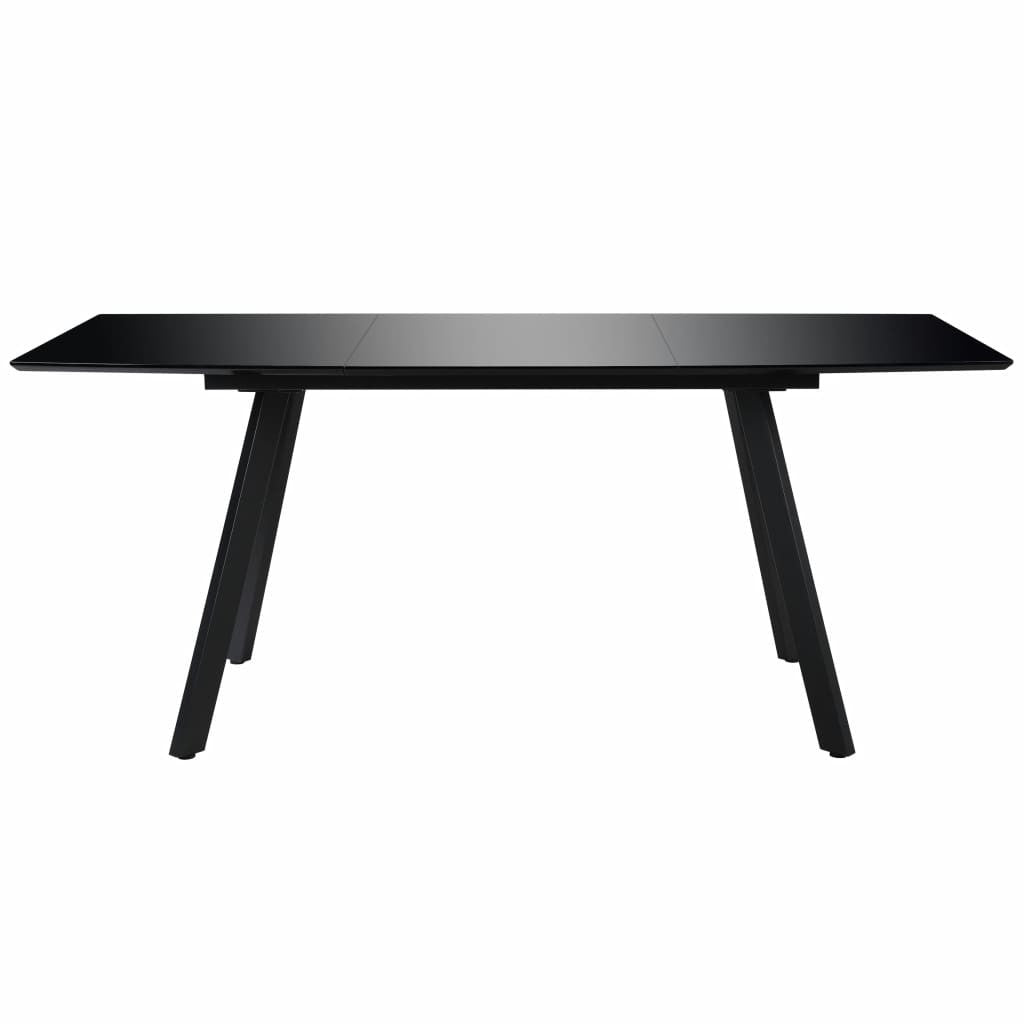 Matbord, högblank svart, 180x90x76 cm, MDF