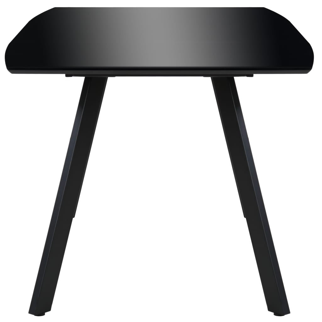 Ruokapöytä korkeakiiltoinen musta 180x90x76 cm MDF