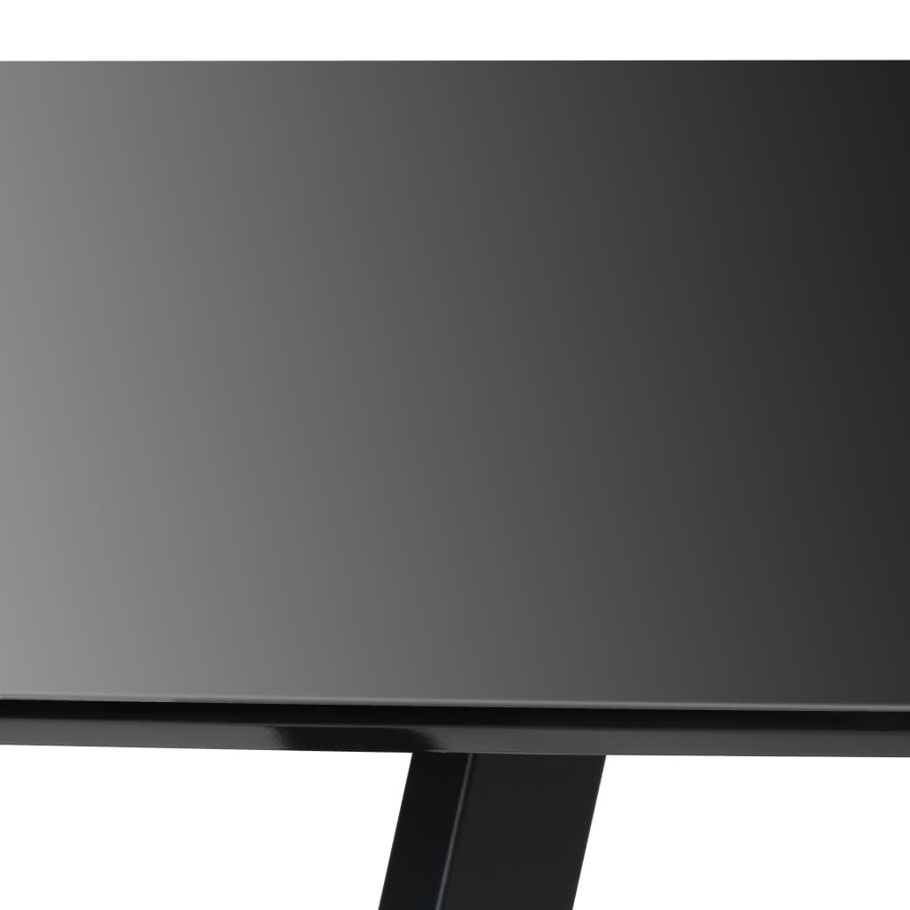 Ruokapöytä korkeakiiltoinen musta 180x90x76 cm MDF