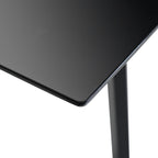 Ruokapöytä korkeakiiltoinen musta 180x90x76 cm MDF