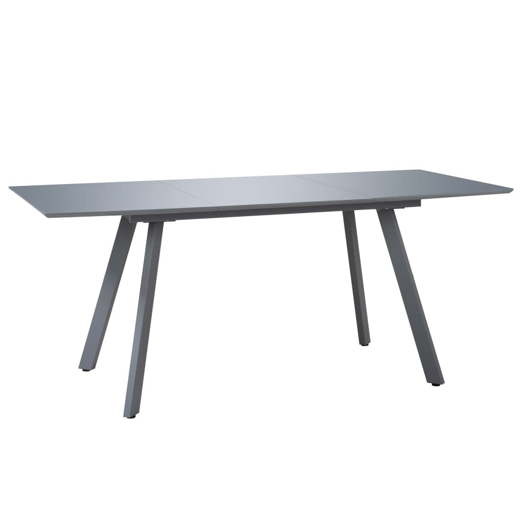 Ruokapöytä korkeakiiltoinen harmaa 180x90x76 cm MDF