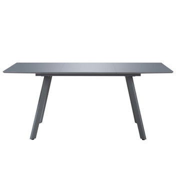 Ruokapöytä korkeakiiltoinen harmaa 180x90x76 cm MDF
