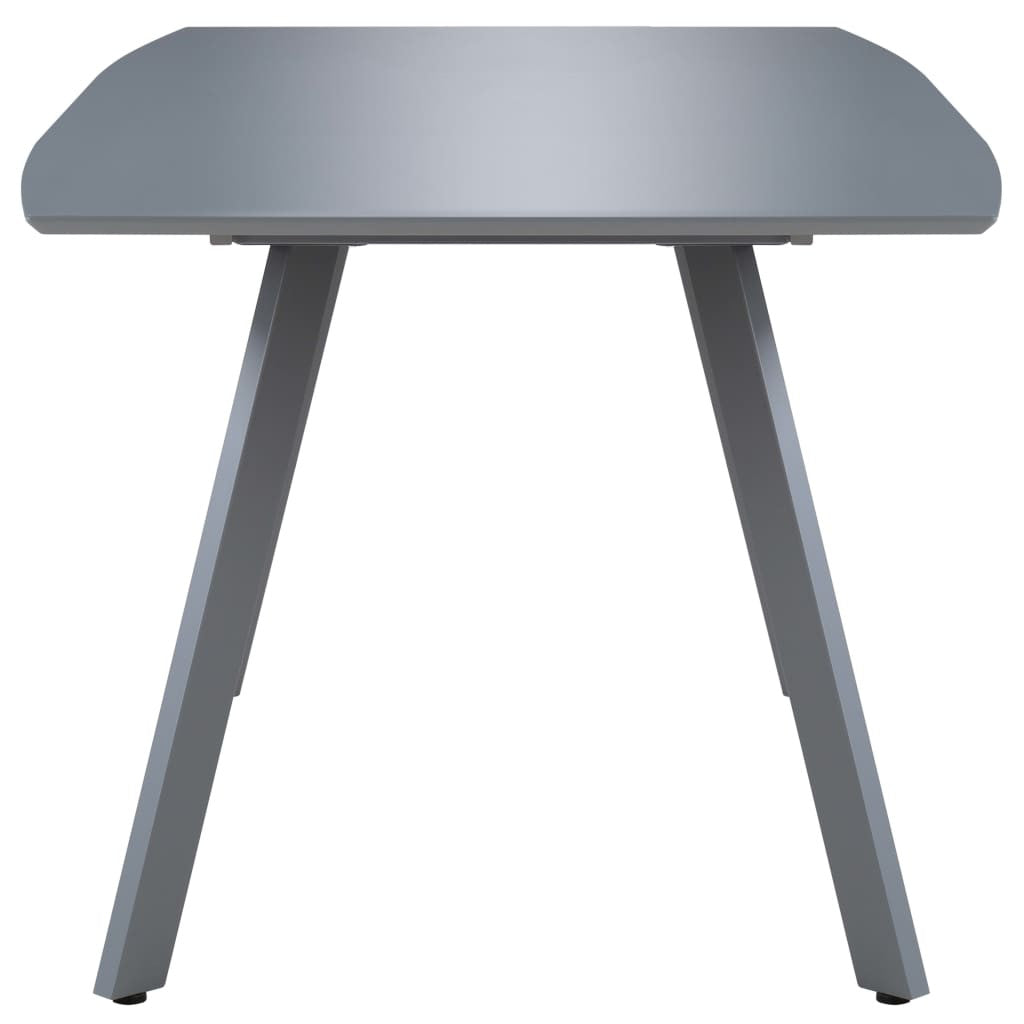 Ruokapöytä korkeakiiltoinen harmaa 180x90x76 cm MDF