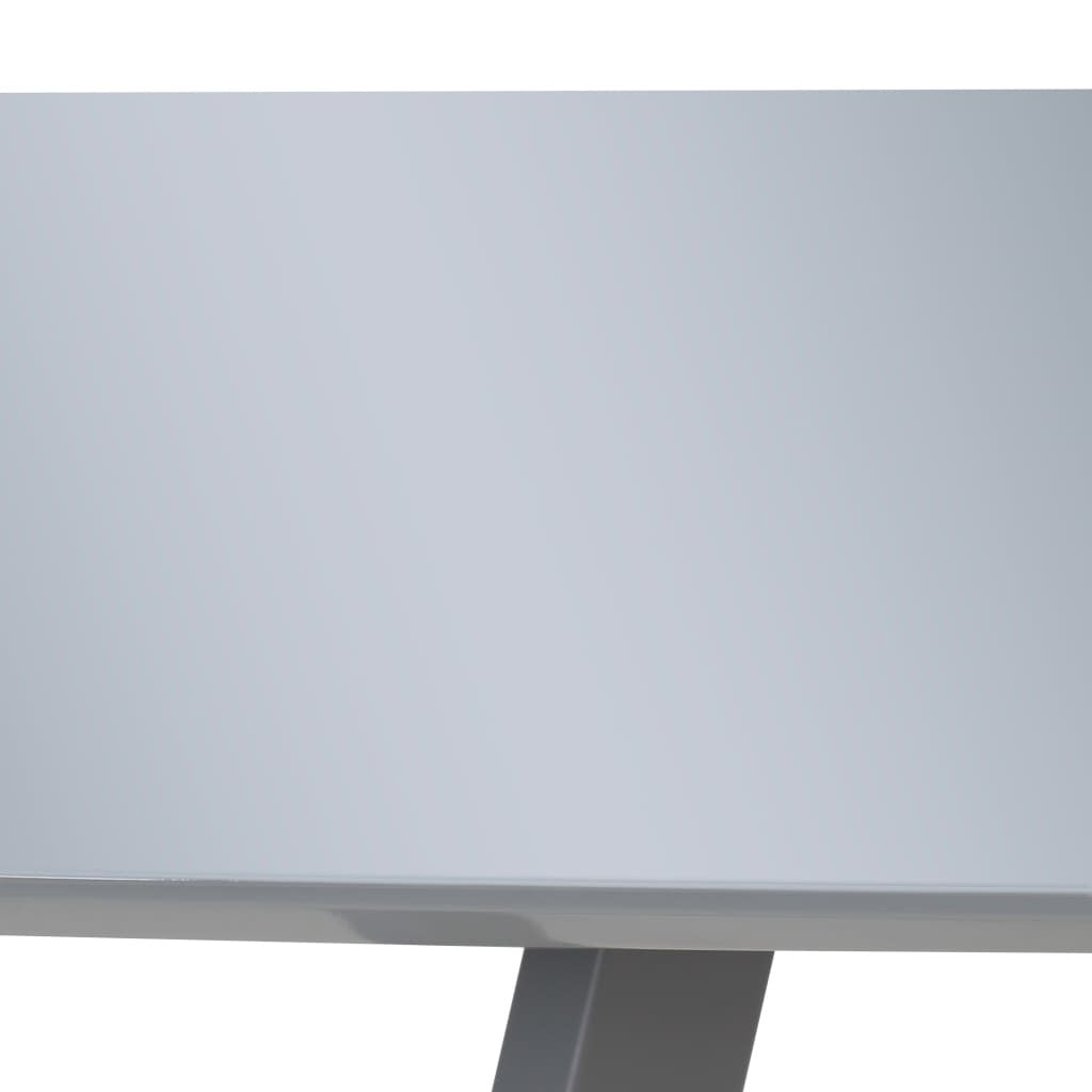 Ruokapöytä korkeakiiltoinen harmaa 180x90x76 cm MDF