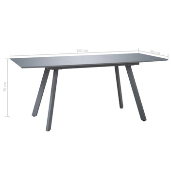 Ruokapöytä korkeakiiltoinen harmaa 180x90x76 cm MDF