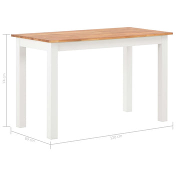 Ruokapöytä 120x60x74 cm täysi tammi