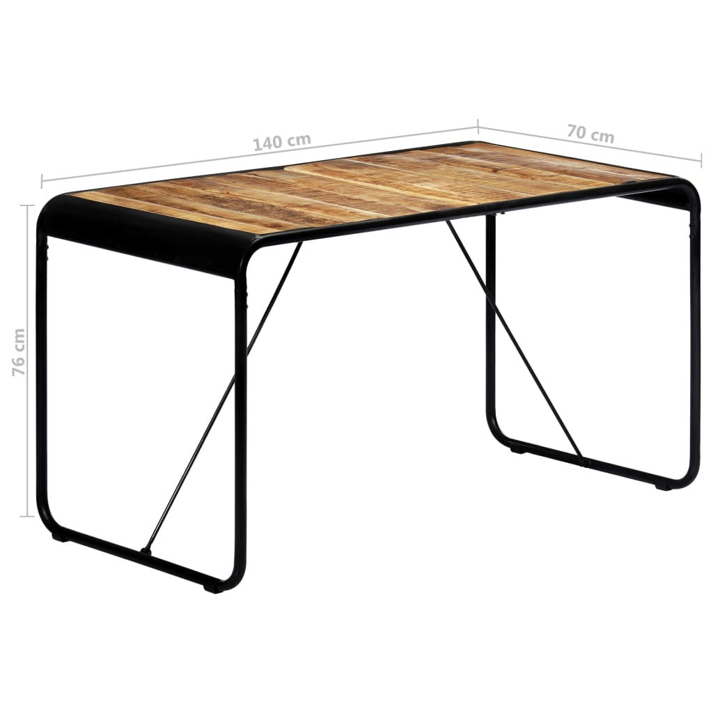 Ruokapöytä 140x70x76 cm täysi karkea mangopuu