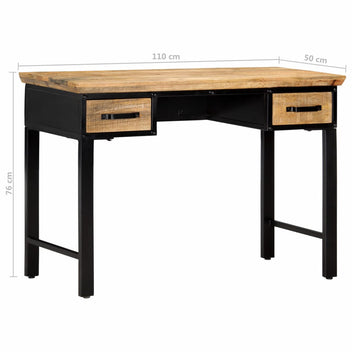 Skrivbord 110x50x76 cm massivt mangoträ