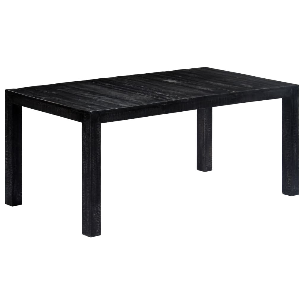Matbord, svart, 180x90x76 cm, massivt mangoträ