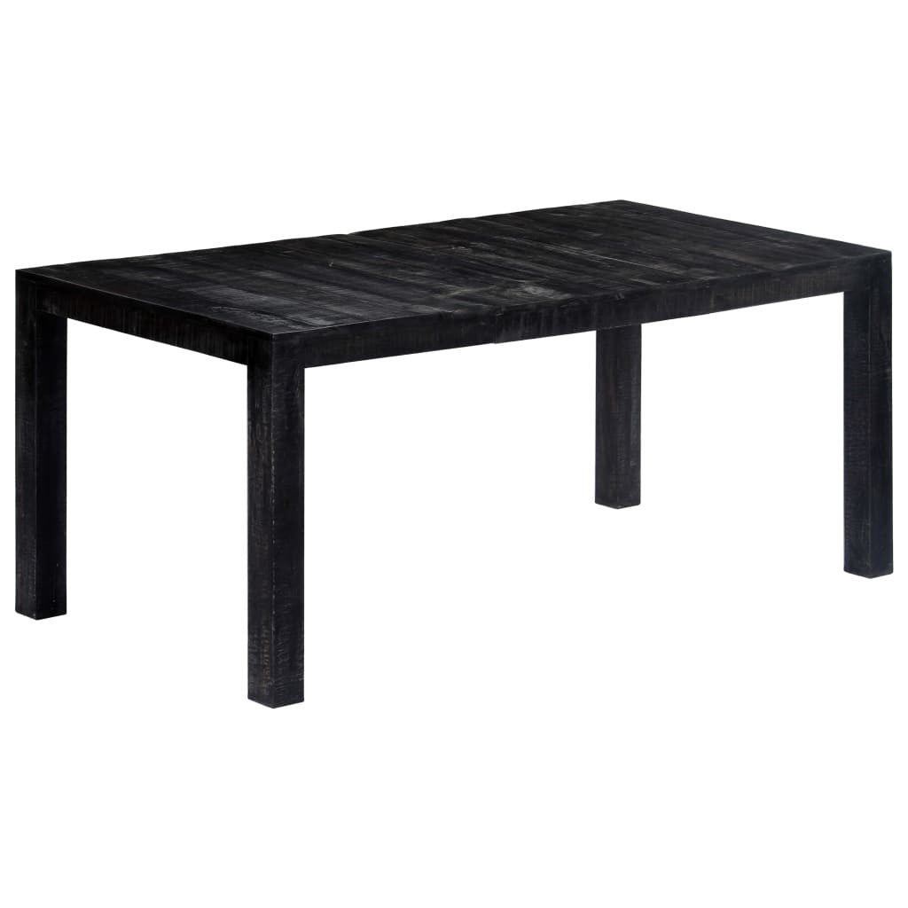 Ruokapöytä musta 180x90x76 cm täysi mangopuu