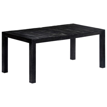 Ruokapöytä musta 180x90x76 cm täysi mangopuu