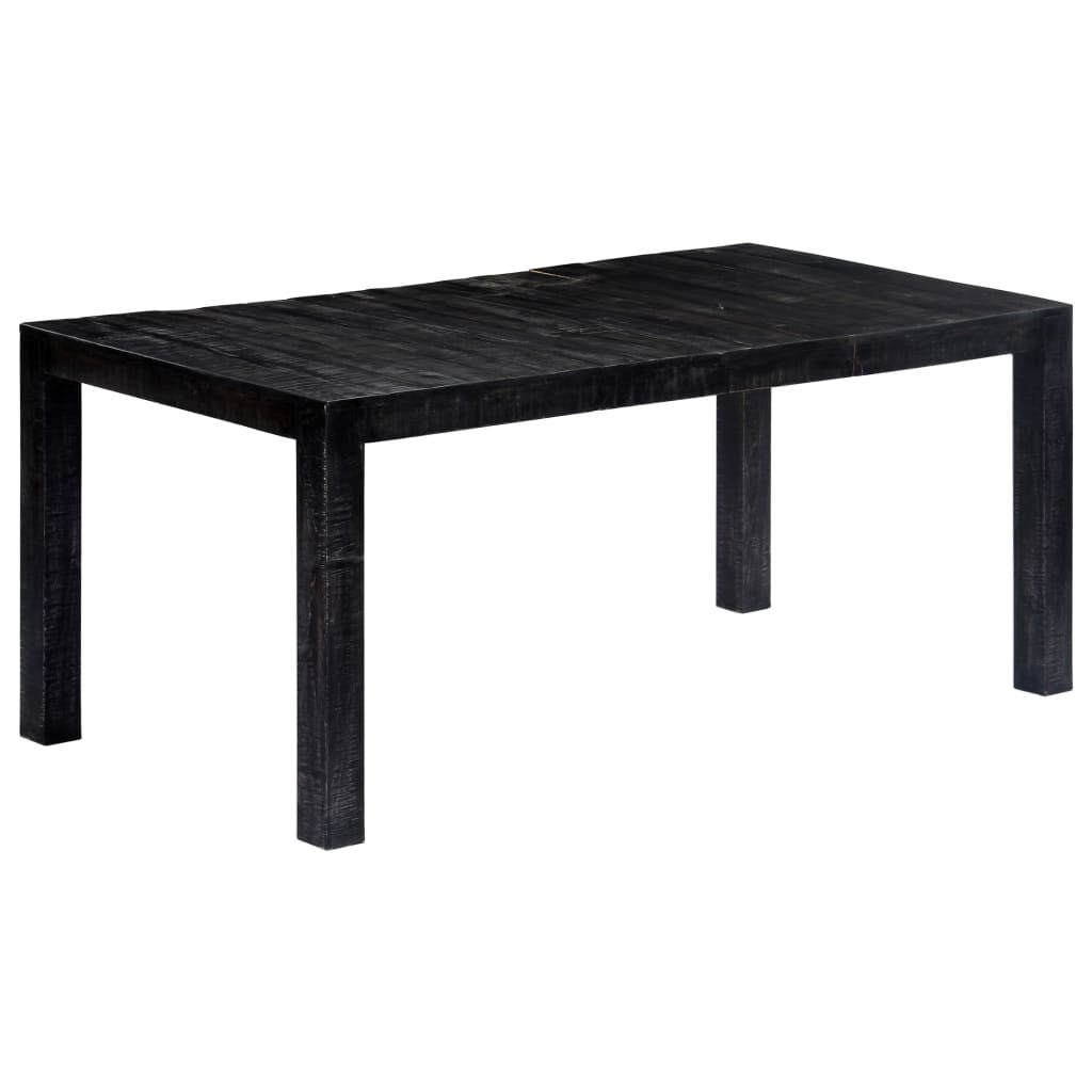 Ruokapöytä musta 180x90x76 cm täysi mangopuu