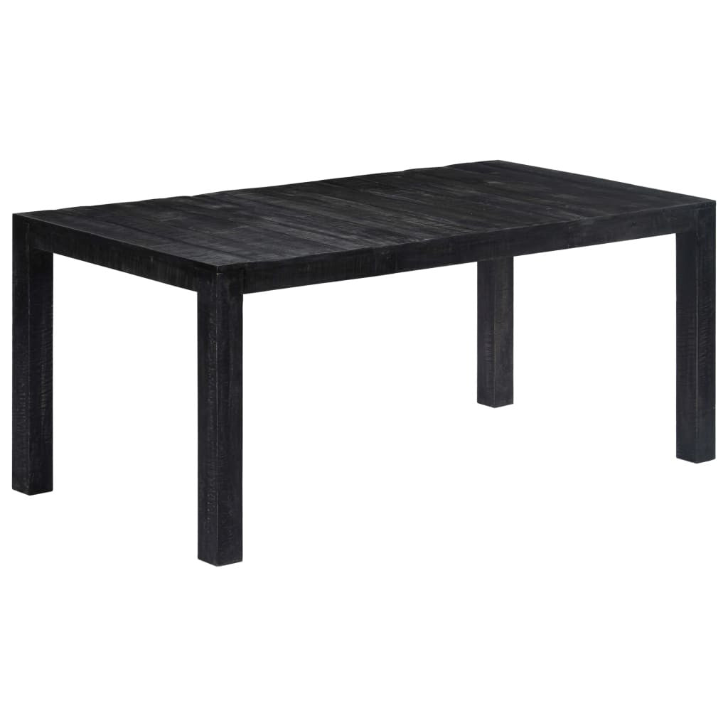 Ruokapöytä musta 180x90x76 cm täysi mangopuu