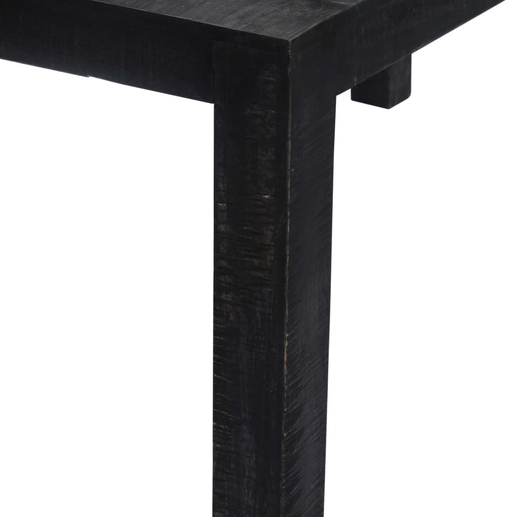 Matbord, svart, 140x80x76 cm, massivt mangoträ