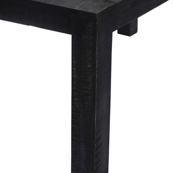 Matbord, svart, 140x80x76 cm, massivt mangoträ