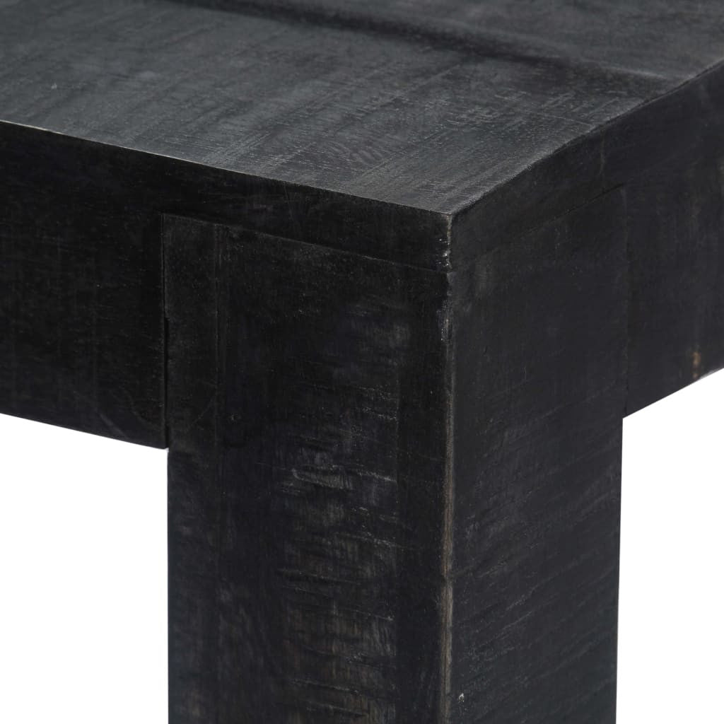 Matbord, svart, 140x80x76 cm, massivt mangoträ