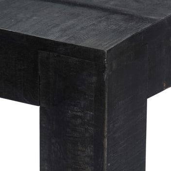 Matbord, svart, 140x80x76 cm, massivt mangoträ
