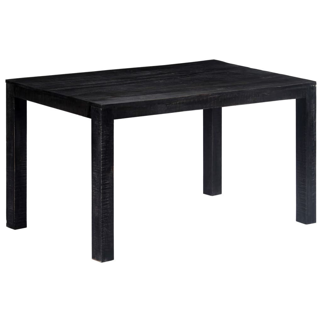 Matbord, svart, 140x80x76 cm, massivt mangoträ