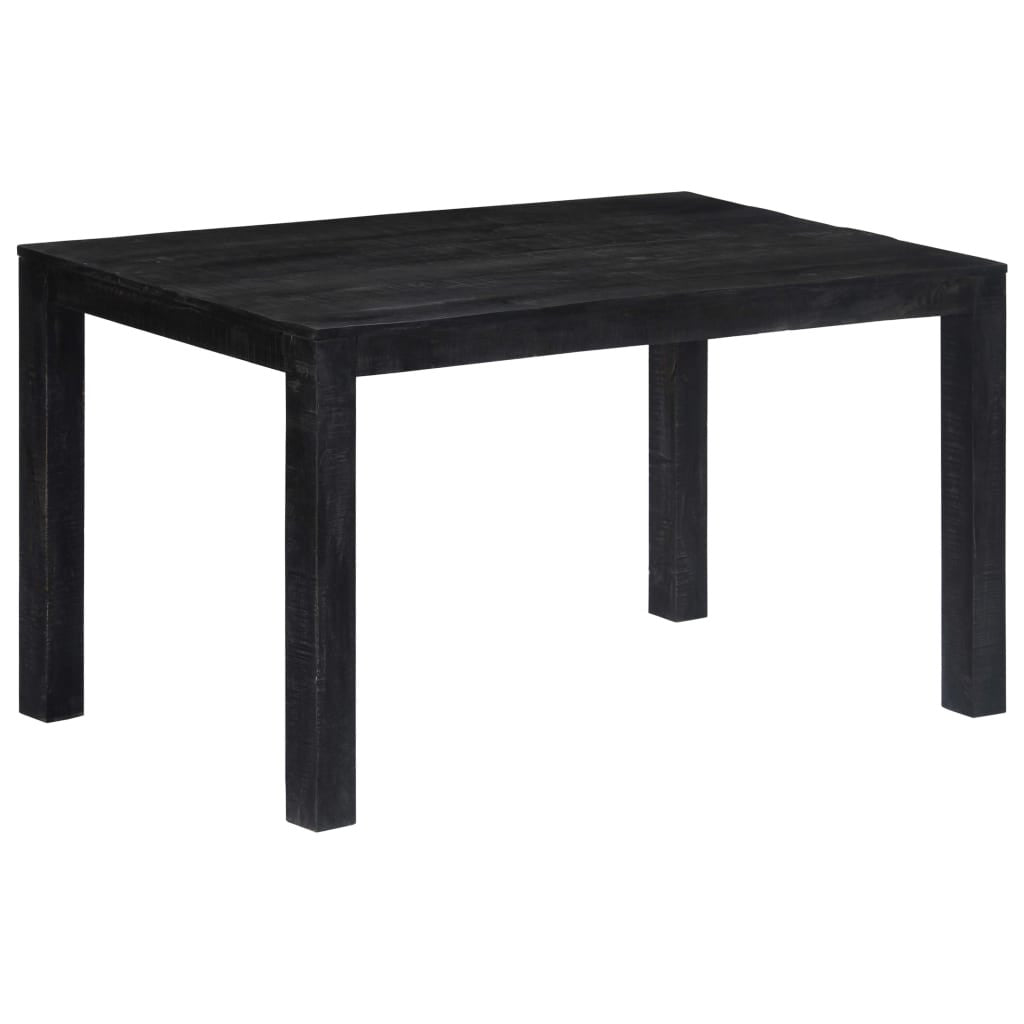 Matbord, svart, 140x80x76 cm, massivt mangoträ