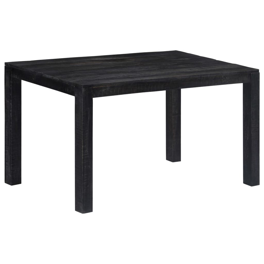 Matbord, svart, 140x80x76 cm, massivt mangoträ