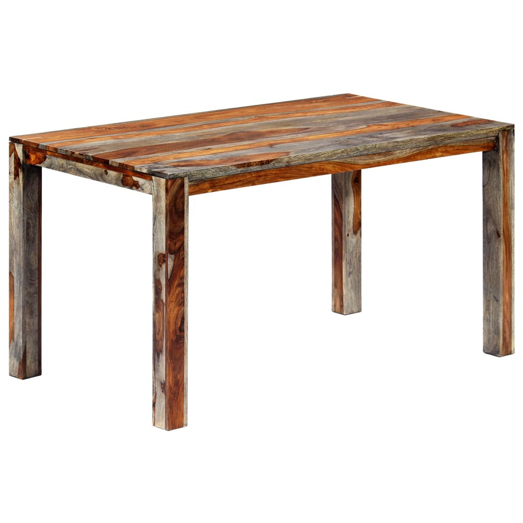 Matbord grått 140x70x76 cm massiv ask